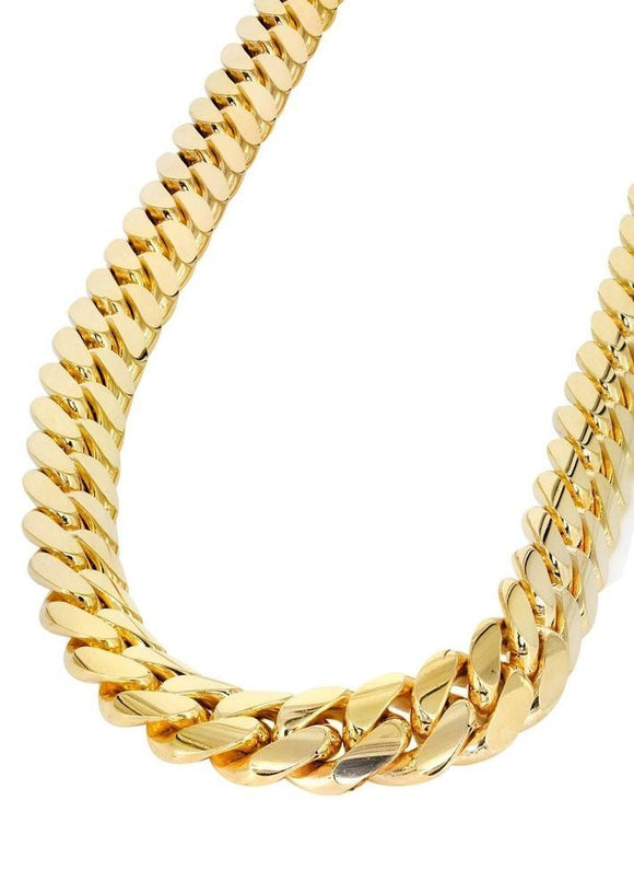 12mm Yellow Gold Cuban Link Chain-Chain--Capital Bling
