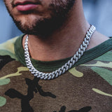 12mm Iced Out Cuban Link Choker CZ Diamond Chain (White Gold)-Chain--Capital Bling