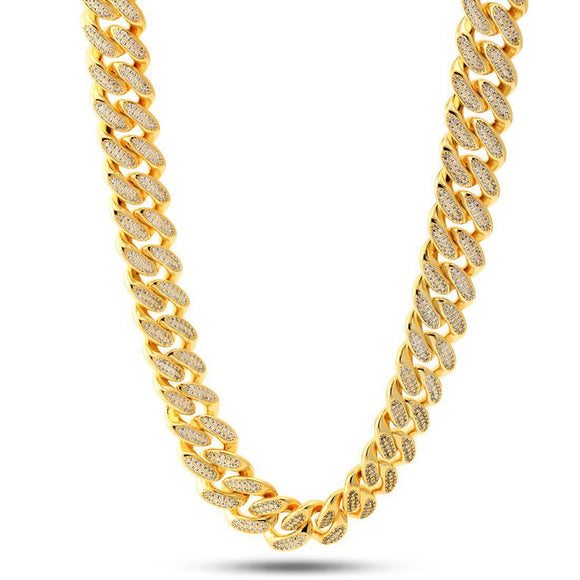 12mm Iced Out Cuban Link Diamond Chain