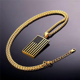 14k Yellow or White Gold American Flag Pendant Necklace-Pendant--Capital Bling