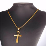 Yellow Gold Egyptian Ankh Cross Necklace-Pendant--Capital Bling