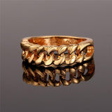 14k Gold Cuban Link Chain Ring-Ring--Capital Bling