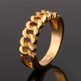 14k Gold Cuban Link Chain Ring-Ring--Capital Bling