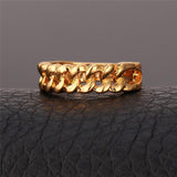 14k Gold Cuban Link Chain Ring-Ring--Capital Bling