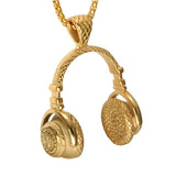 14k Gold Headphone Pendant (With Chain)