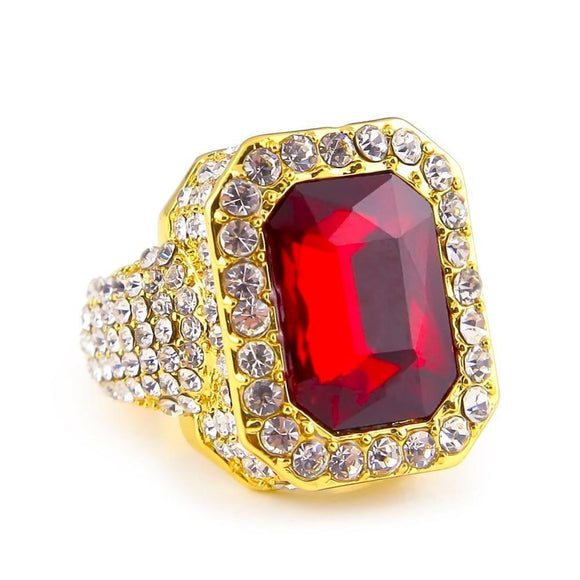 Large 14k Gold Ruby Ring-Ring--Capital Bling