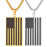 14k Yellow or White Gold American Flag Pendant Necklace-Pendant--Capital Bling