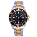 14k Gold & Stainless Steel Submariner Style Watch-Watches--Capital Bling