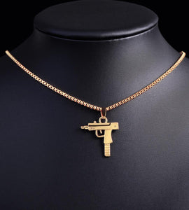 18k Gold Uzi Pendant