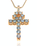 14k Gold Diamond Ankh Cross-Pendant--Capital Bling
