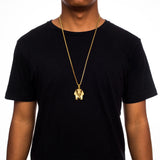 14k Pharaoh Head Pendant Pendant (With Chain)