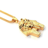 14k Pharaoh Head Pendant Pendant (With Chain)
