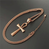 14k Rose Gold Ankh Cross-Pendant--Capital Bling