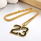 18k Gold "23" Jordan Pendant (with Chain)-Pendant--Capital Bling