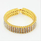 15mm Yellow Gold Four Row CZ Tennis Bracelet-Bracelets--Capital Bling