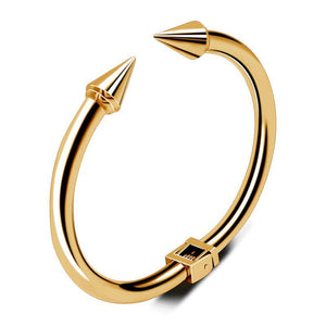 18k Gold Arrowhead Bangle-Bracelets--Capital Bling