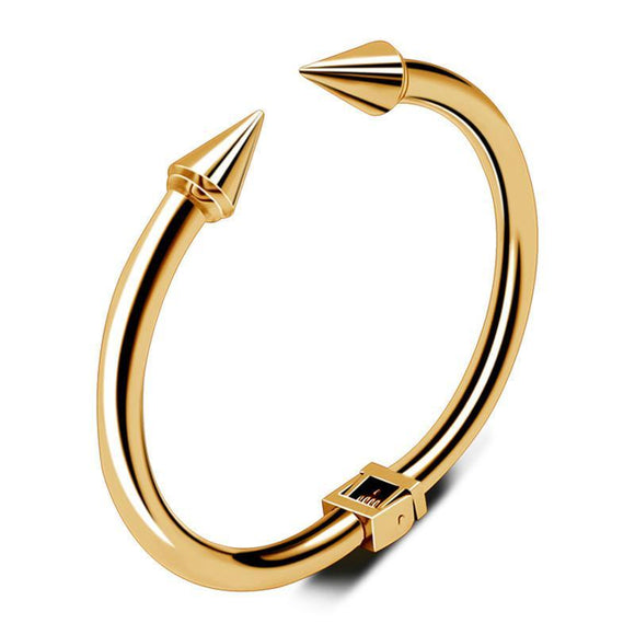 18k Gold Arrowhead Bangle-Bracelets--Capital Bling