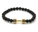 18k Gold #FitLife Dumbbell Bead Bracelet-Bracelets--Capital Bling