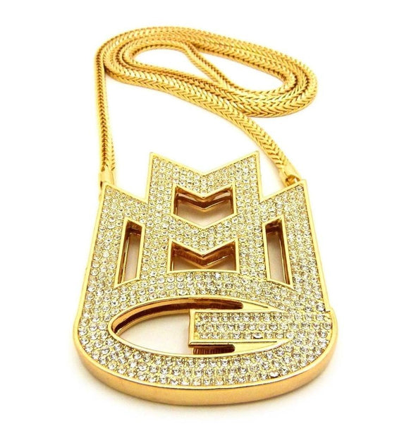 14k Yellow Gold MMG Chain / Pendant (Rick Ross)-Pendant--Capital Bling