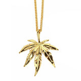 18k Gold Pot Leaf Pendant (With Chain)-Pendant--Capital Bling