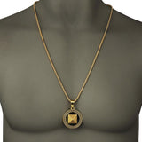 Gold Pyramid Pendant with Chain-Pendant--Capital Bling