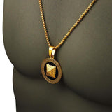 Gold Pyramid Pendant with Chain-Pendant--Capital Bling