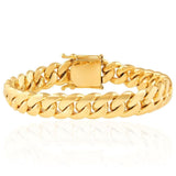 18k Gold Thick 15mm Cuban Link Bracelet-Bracelets--Capital Bling