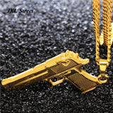 18k Pistol Gun Pendant (with chain)-Pendant--Capital Bling