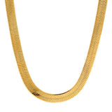 12mm Yellow Gold Herringbone Chain 24 Inch-Chain--Capital Bling