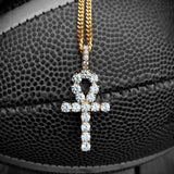 14k Gold Diamond Ankh Cross