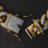 Big 20mm Full Iced Out 18k Gold Cuban Link Diamond Bracelet-Capital Bling