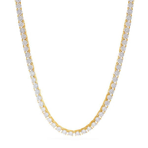 5mm 14k Gold Single Row CZ Tennis Chain-Chain--Capital Bling