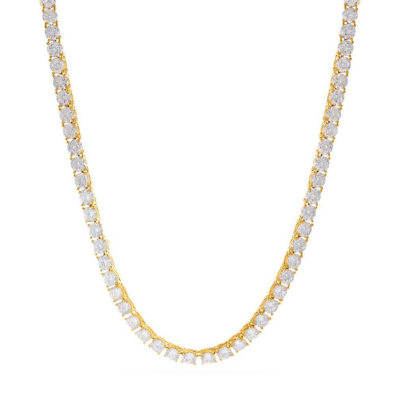 5mm 14k Gold Single Row CZ Tennis Chain-Chain--Capital Bling