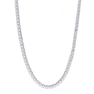 5mm White Gold Single Row CZ Tennis Chain-Chain--Capital Bling