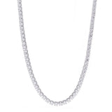 5mm White Gold Single Row CZ Tennis Chain-Chain--Capital Bling