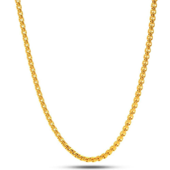5mm Yellow Gold Round Box Chain-Chain--Capital Bling