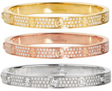 Iced Out Gold Screw Designer Style Bracelet (18k Gold, Rose Gold, Silver) - Capital Bling