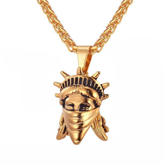 Yellow Gold Stature of Liberty Pendant / American Rebel Collection-Pendant--Capital Bling
