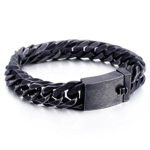 18mm Black Gun Metal Chain Bracelet-Chain--Capital Bling
