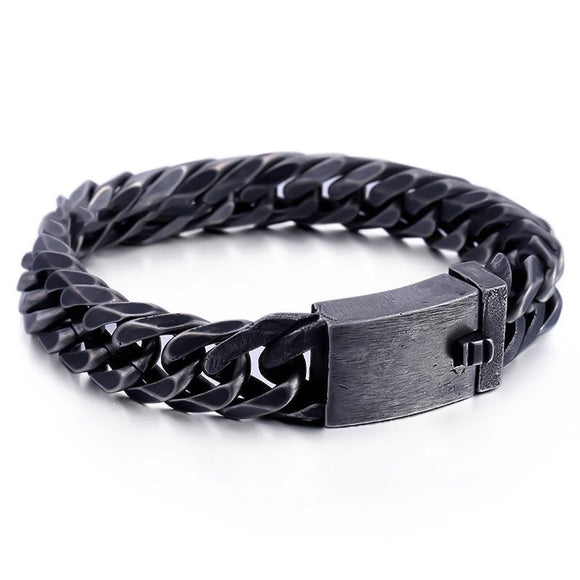 18mm Black Gun Metal Chain Bracelet-Chain--Capital Bling