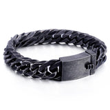 18mm Black Gun Metal Chain Bracelet-Chain--Capital Bling