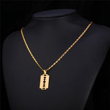 18k Gold Razor Blade Pendant (With Chain)-Pendant--Capital Bling