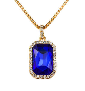 Gold Ruby Pendants (Red, Blue & Black) - Capital Bling