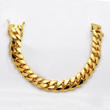 18k Gold Thick 15mm Cuban Link Bracelet-Bracelets--Capital Bling