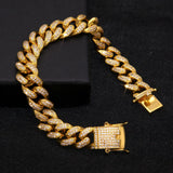 12mm Iced Out Cuban Link CZ Diamond Bracelet-Bracelets--Capital Bling