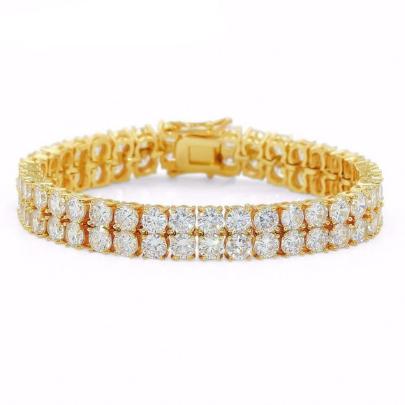 14k Gold Double Layer Tennis Bracelet