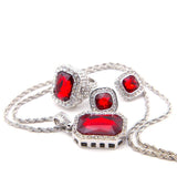 EXCLUSIVE 14k Gold Ruby Jewelry Box Set-Box Set-Red & Silver-Capital Bling