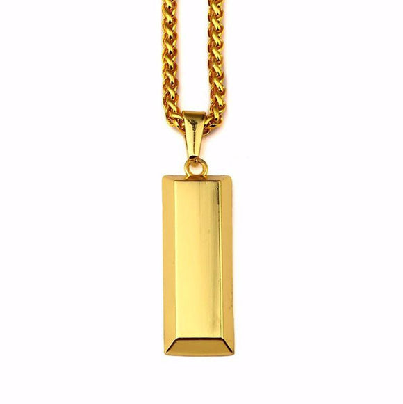 18k Gold Bar Pendant-Pendant--Capital Bling