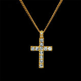 14k Diamond Cross Necklace-Pendant--Capital Bling