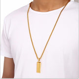 18k Gold Bar Pendant-Pendant--Capital Bling